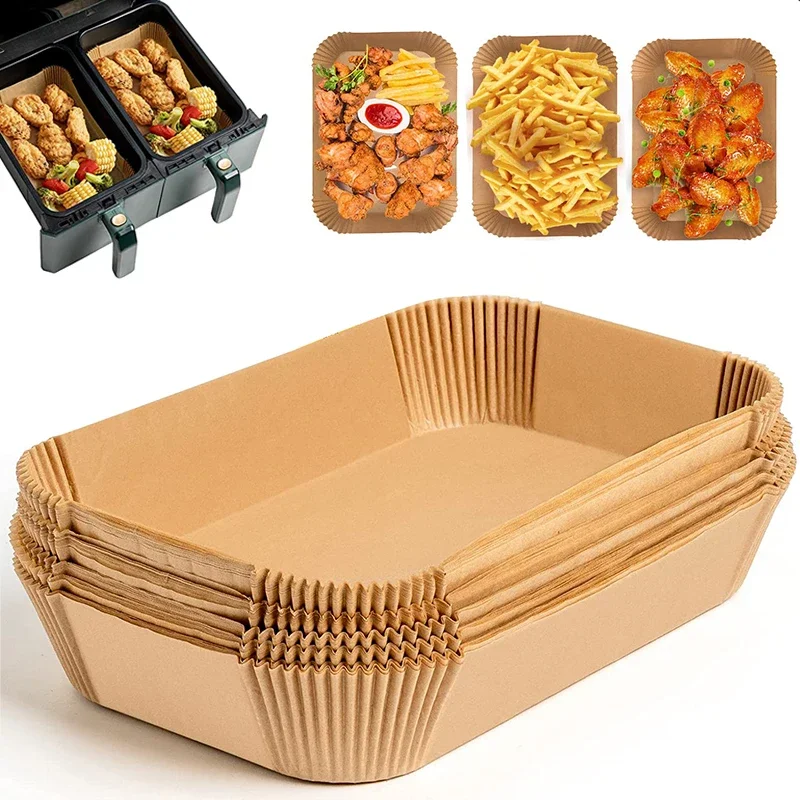 Papier na jednorazový fritéza, ktorý nie je prilepený na pečenie Airfryer Mat Oilproof Micro-Wave Barbecue podložka na pečenie papierov