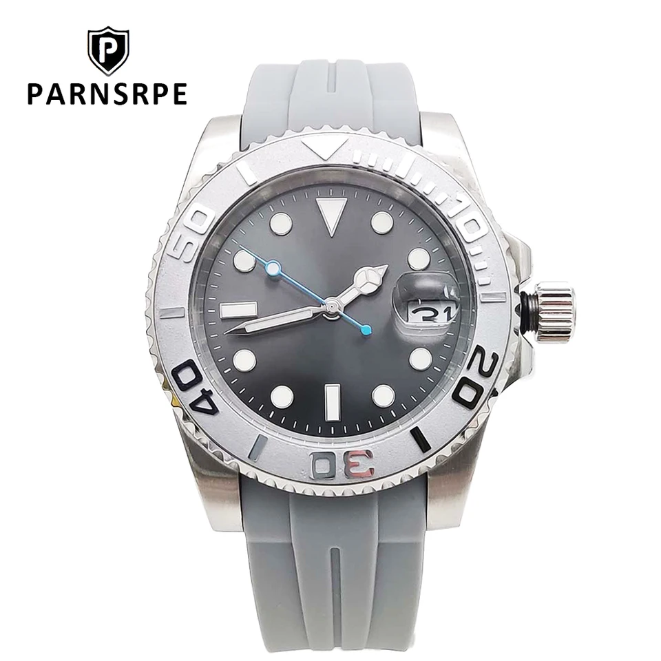 Papnsrpe 40 mm No Logo Grey Dial Pánske hodinky Waterproof Sapphire NH35 Hnutie Luxusné pánske hodinky Mechanické automatické automatické