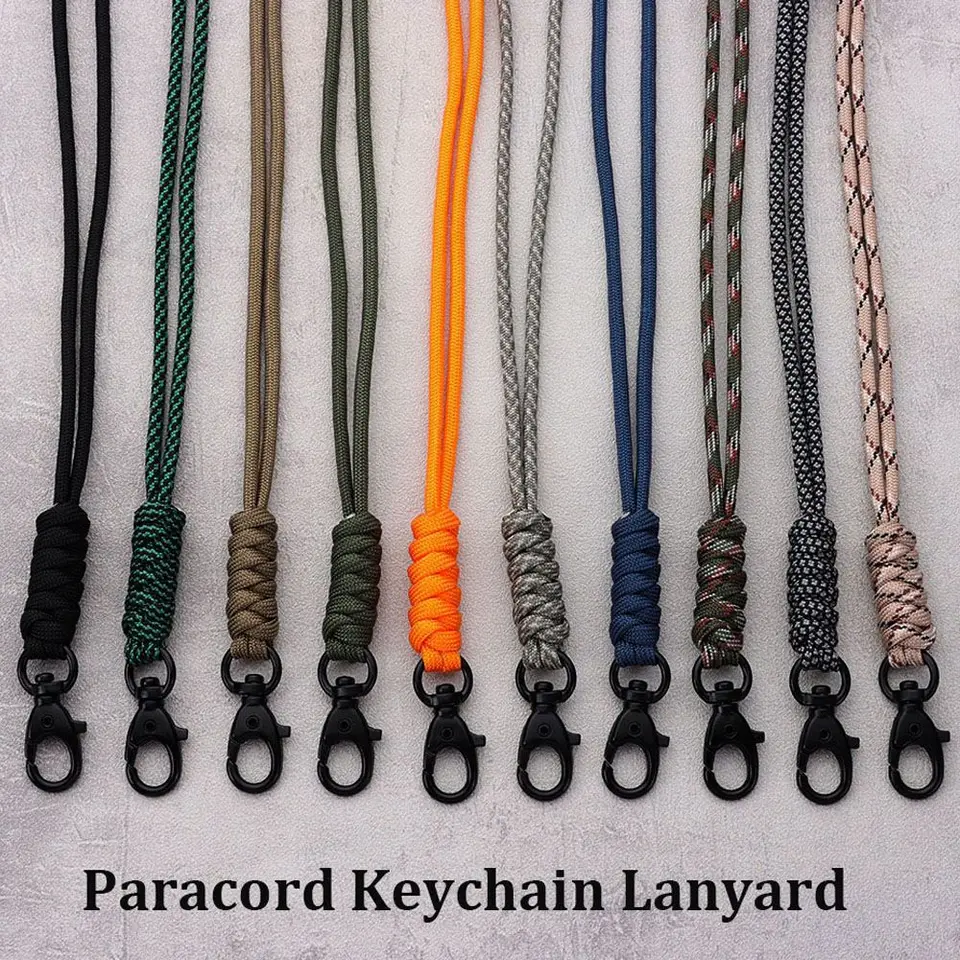 Paracord keychain na šnúrku otočná spona s vysokou pevnosťou padák Paradlová šnúr
