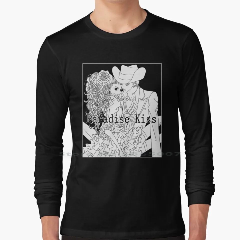 Paradise Kiss 100% bavlna s dlhým rukávom tričko Paradise bozk parakiss ai yazawa nana osaki anime manga shojo čierne kamene vizuálne