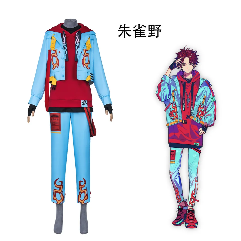Paradox Live Cosplay Allen Sugasano kostým tlačený hiphop javiskový výkon Hip Hop Uniform Sportswear Shoes Man Carnival Suit