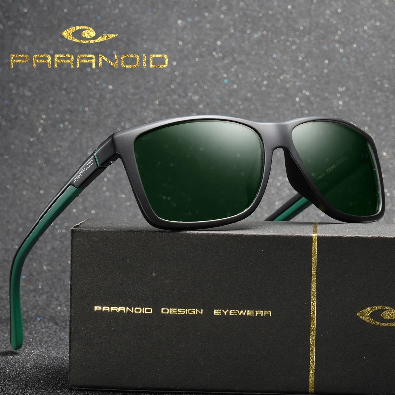 Paranoidné vinobranie slnečné okuliare Polarizované pánske slnečné okuliare pre mužov, ktorí jazdia čierny štvorec Oculos Muž 8 farieb Model 8652 P8652