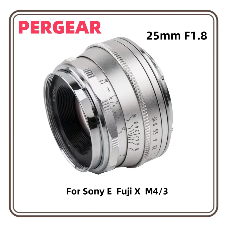 Parge 25 mm F1.8 APS-C manuálne zaostrenie Fixná šošovka pre Sony E Nikon Z Fujifilm Fuji X M4/3 G9II Olympus OM-1 Mount Camera A7 A7II