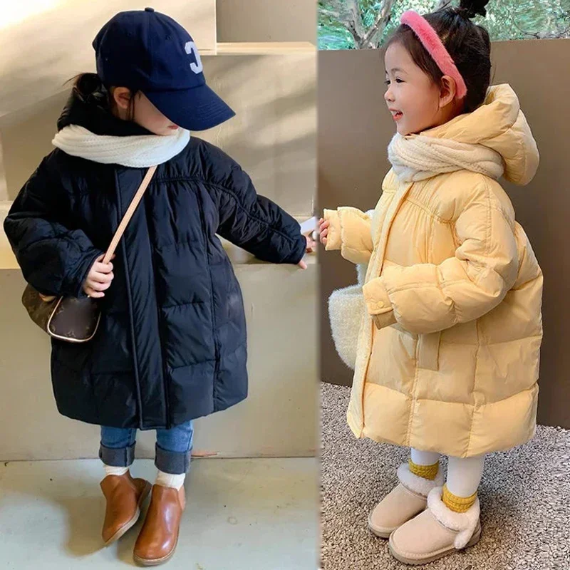 Parka Snowsuit Winter 3-9 rokov Kidswarm Down Jacket for Girls Coat Fashion Dlhé kapucňu Deti vonkajšie oblečenie dievčenské oblečenie