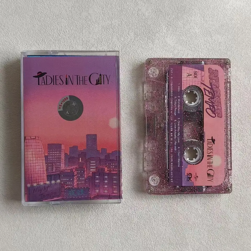 Parná vlna R&B Night Tempo Music Tape Lady in the City Album Cassettes Cosplay Recorder Walkman Car Soundtracks Box Party hudba