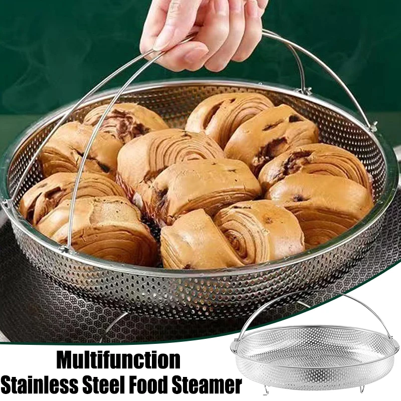 Parník s potravinami z nehrdzavejúcej ocele s rukoväťou Multifunkčný tlakový vaňár Steamer Basket ovocné čistenie Kôš na varenie náradia