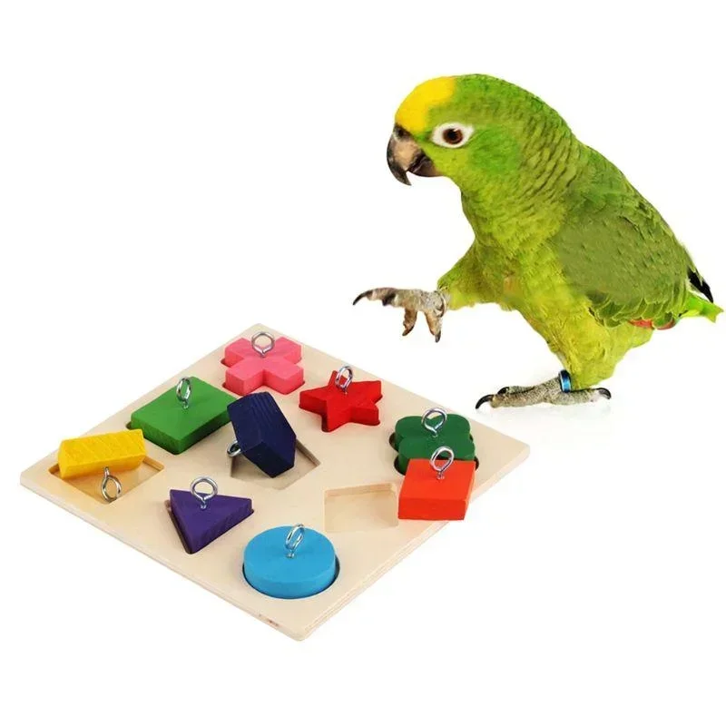 Parrot vzdelávacie hračky Parrot Parrot Interaktívne tréningové hračky Hračky drevené bloky Birds Puzzle Toy Bird Supplies Pet Hračky vtáky