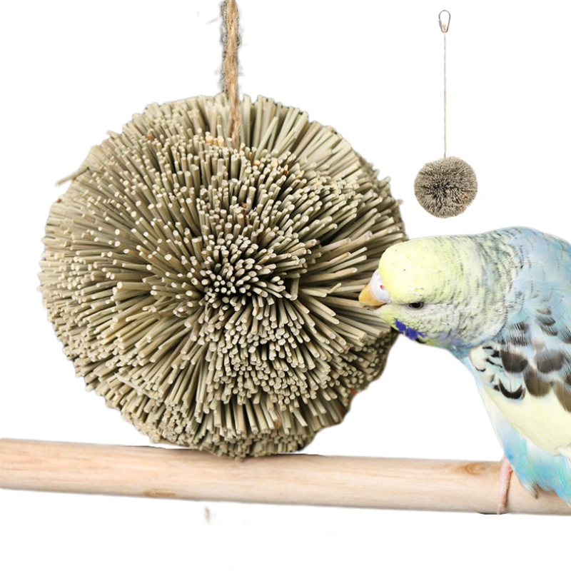 Parrot žuvacia hračka prírodná trávna guľa žuvanie žuvacie kúsky klietky pre vtáčie klietky pre papagáj Parrotlet Pamtibird Budgies
