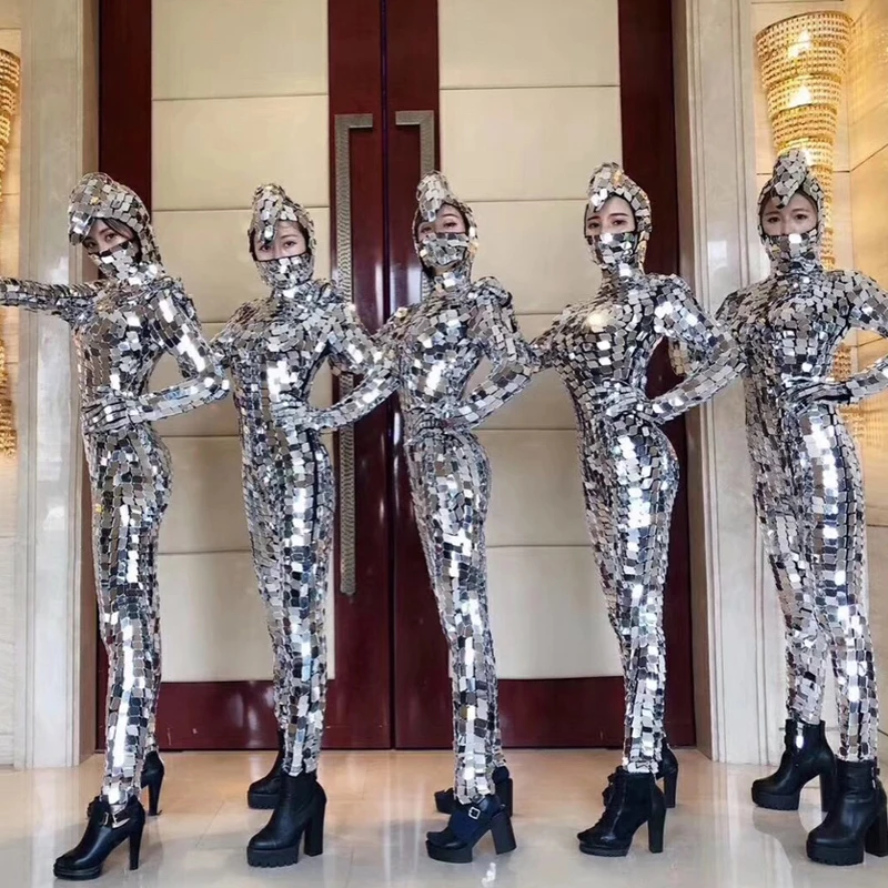 Party show elastické zrkadlo kostýmy kostýmy okuliarov Cosplay Mechanické tanečné rekvizity zrkadlové reflexné kostým