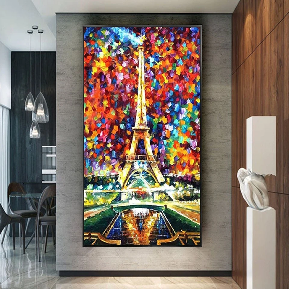 Parížska veža Night View Picture Wall Art Prívesok