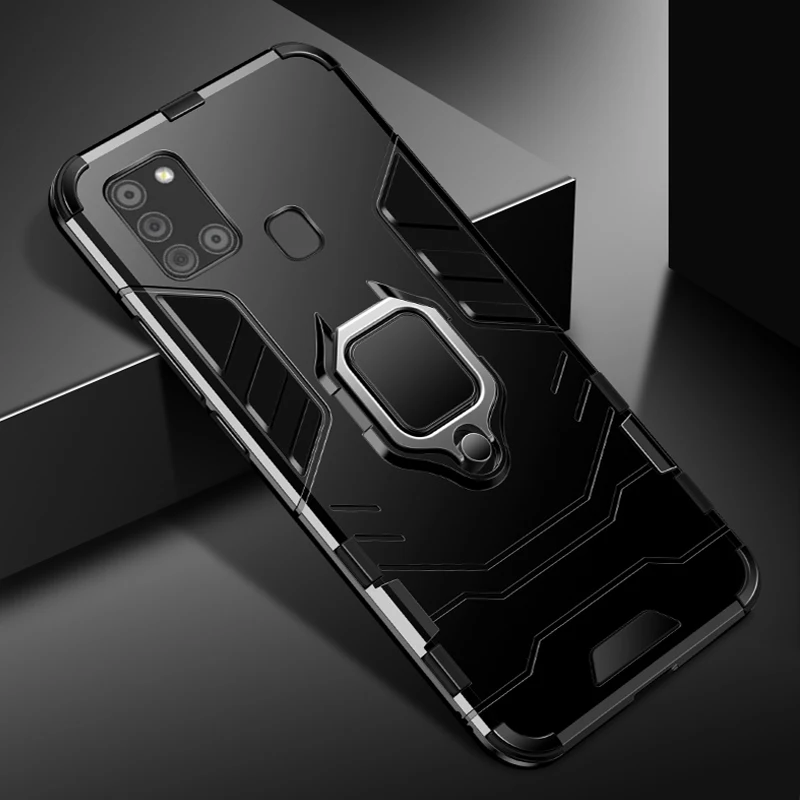 Pase Armor Armor pre špičkovú plochu pre Samsung Galaxy A21S Ring Stand Stand Back Cover pre Galaxy M31 M21 M11 M12 M30S M01 M31S M51