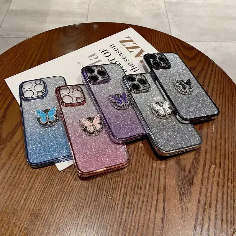 Pase Butterfly Ring Stand Stand Phase pre OPPO A96 A95 A94 A93 A92 A91 A58 A57 A55 A54 5G A53 2020 A52 A38 4G F19 F17 A1K A1 Pro Cover