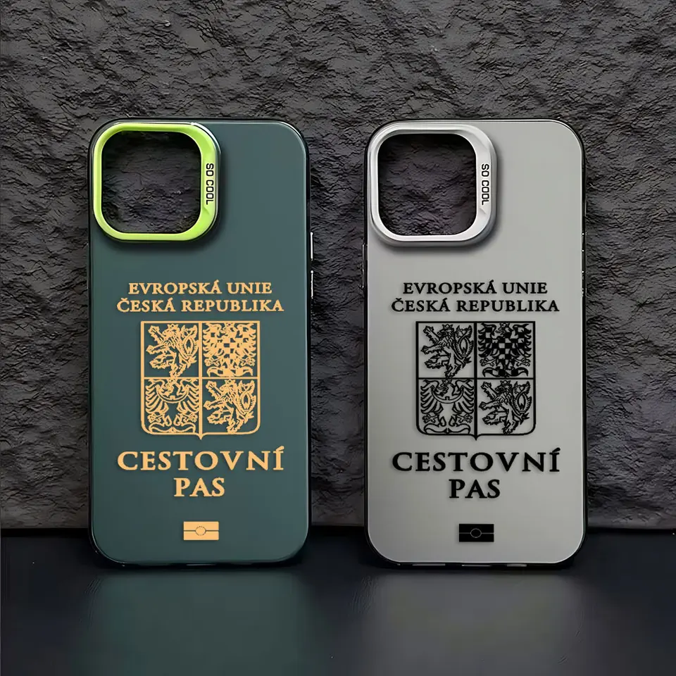 Pase Czech Republic Passport Telefón pre Samsung Galaxy S25 S24 S23 S22 S21 S20 Note20 Fe Ultra Plus 4G 5G Anti Fall Matte Cover