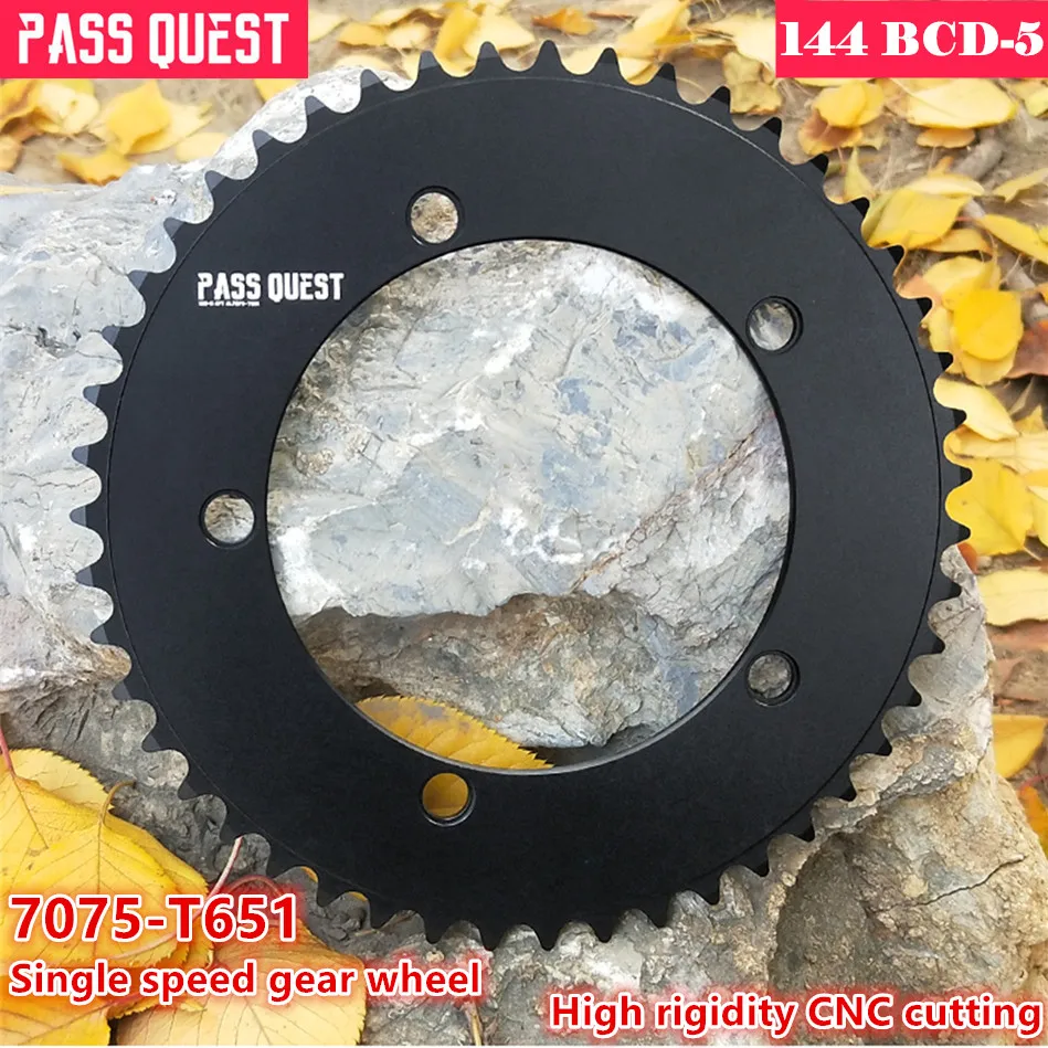 Pass Quest 144bcd 5 Claw Fixed Gear Fixie Rovekový krúžok Ring Track Bike 46T-66T Forket 144 BCD Špeciálne jednoduché rýchlostné koleso