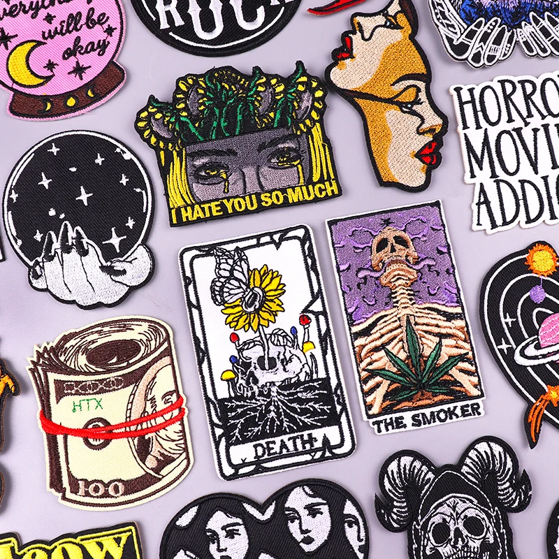 Patch for Jackets Džínsy Diy Horror Punk/Skull vyšívate záplatu na škvrna