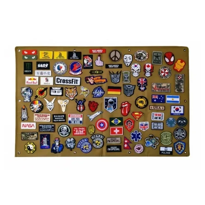 Patch Storage Display Board Vojenská zbierka náramok Finaling Handger Berge Armor pozadie DIY nylon stena zavesenie