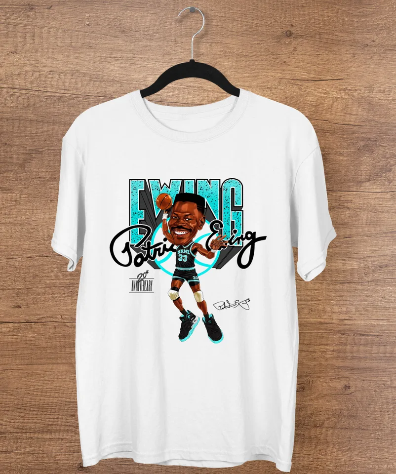 Patrick Ewing Caricature Men T košeľa biela všetky veľkosti s až 5xl JJ3819