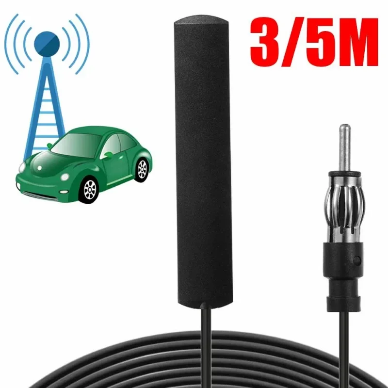 Patšná anténa 3/5M rádiového zosilňovača vozidla Stereo FM Am Rádio anténa adhézne držiak skrytý patch antény stereofónny prijímač