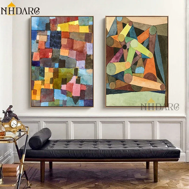 Paul Klee farebný blok abstraktný štýl plátno tlače maľba plagát moderné nástenné obrázky