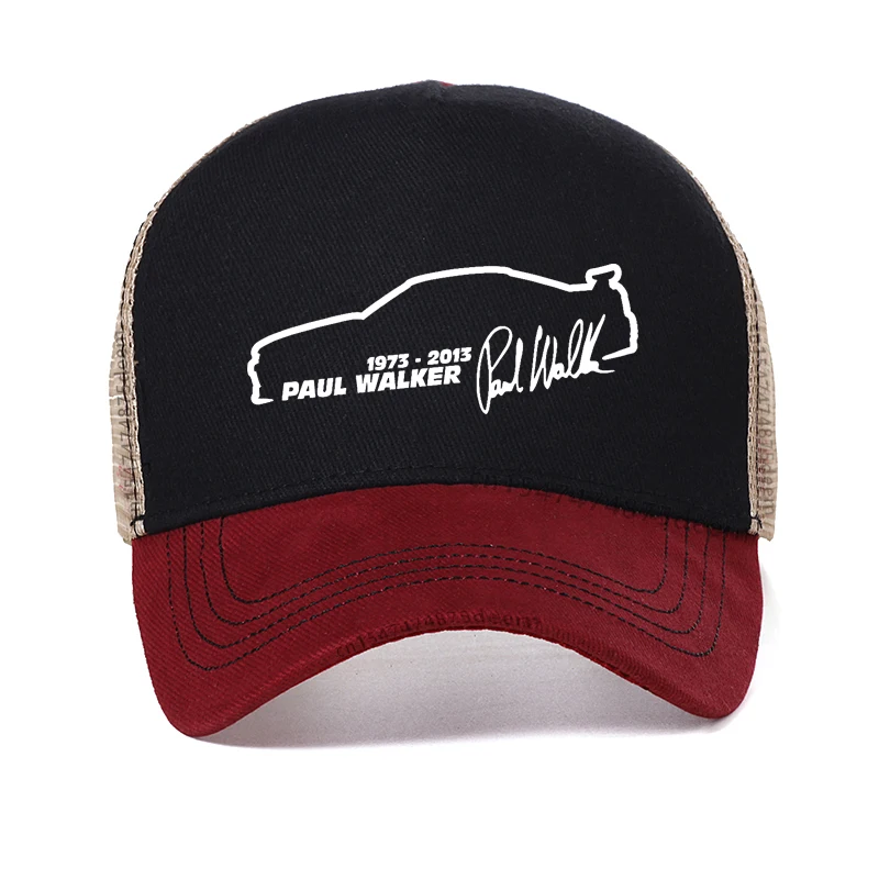Paul Walker Fast and Furious Unisex Baseball Cap Summer Mesh Priedušné trucker klobúky Men Racing Snapback klobúky
