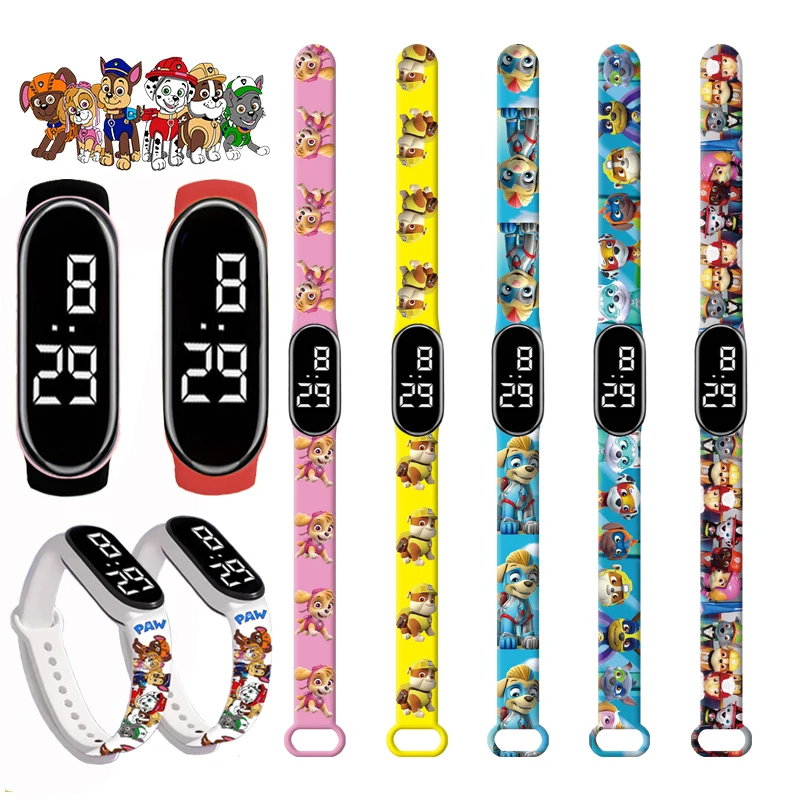 Paw Patrol Deti vedené hodinky Cast Fashion Sport náramok Girls Girls Boys Hodinky silikónová postava Pikachu vzdelávacie deti