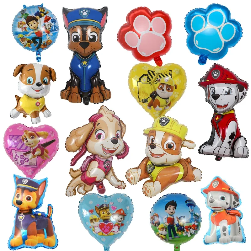 Paw Patrol Dog Balloon Chase Marshall Sky Rubble Balón Hray Hliníkový film Balón chlapec Childil narodeniny oslava Balón dekorácia