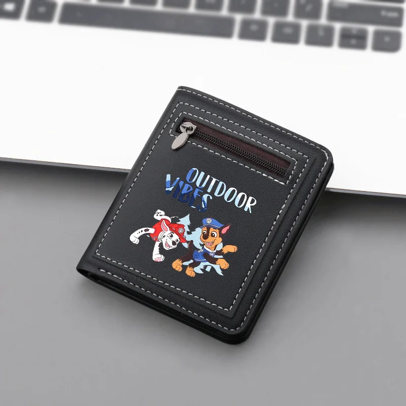 Paw Patrol Krátke peňaženky Chase Skye Leather Coin Coin Pattern Dámske zipsové vreckové vodičské licencie Držiak držiteľ spojky Darček
