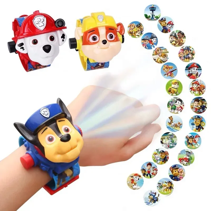 Paw Patrol Projection Watch Cartoon 3D Watch Skye Chase Rubble Marshall Anime Digital Watches Model náramok náramok hodinky