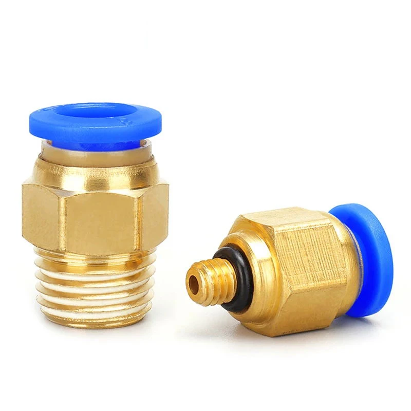 PC AIR Pneumatic Rýchly konektor 4-M5 4-M6 4 mm 6 mm 10 mm 12 mm mužské závit 1/4 1/2 1/8 3/8 Compressed Hadicovho trubice potrubia