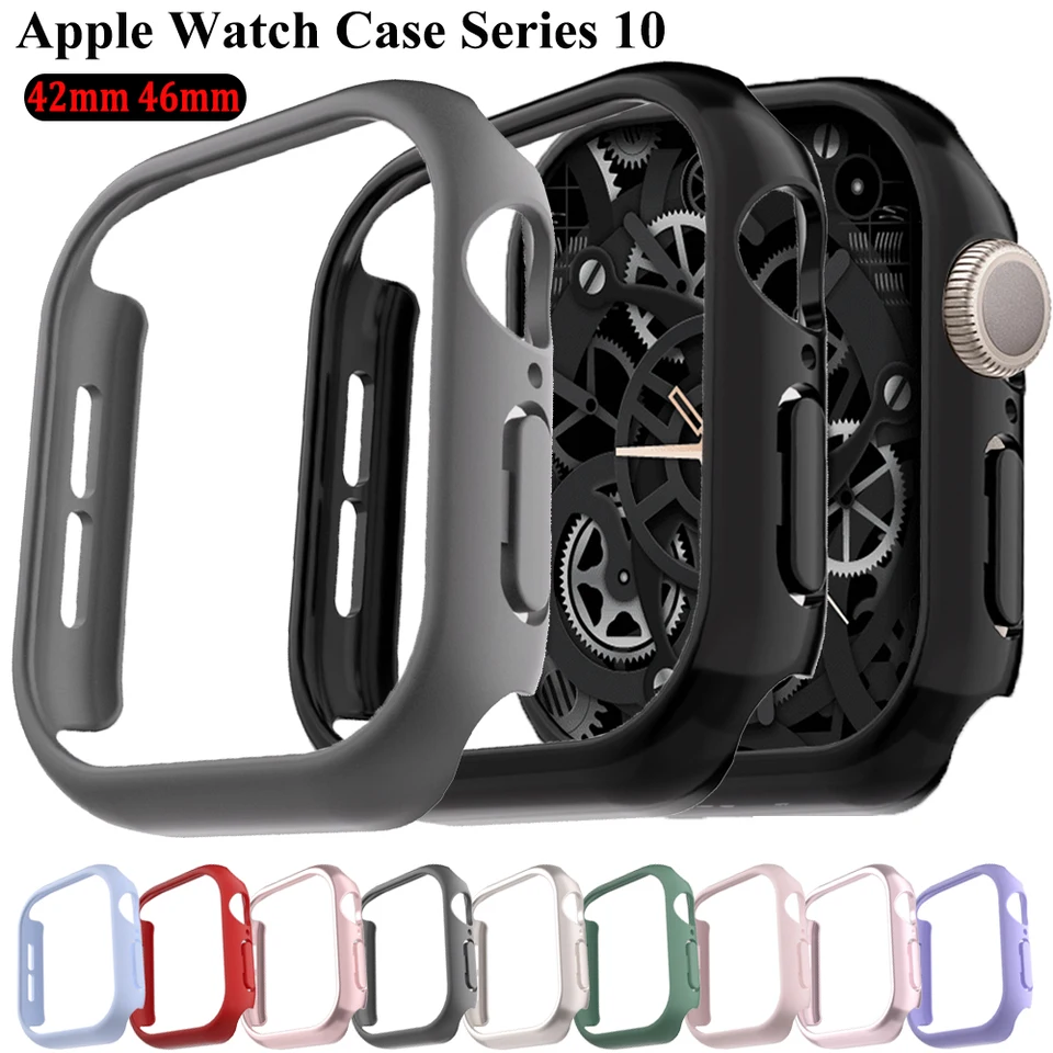 PC duté ochranné puzdro pre Apple Watch Series 10 42 mm 46 mm matný nárazník pre PC pre kryt chrániča IWATTS Series 10