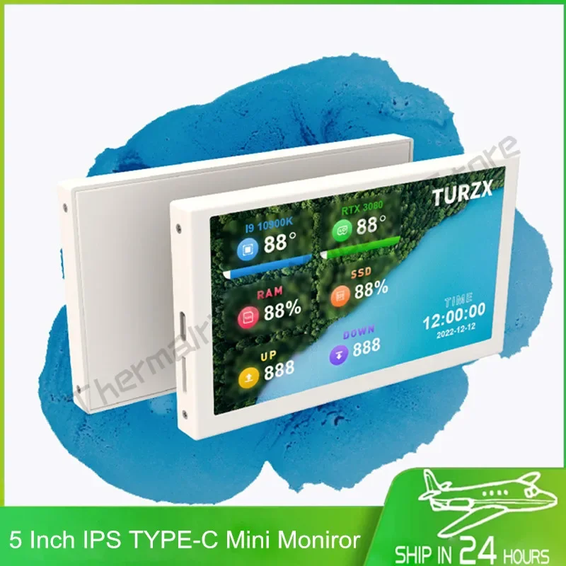 PC puzdro Rozbalenie obrazovky 5 palcov IPS typu C Mini Moniror Digital Display Display IPS Freen Aida64 Gamer PC Monitorovanie hardvéru