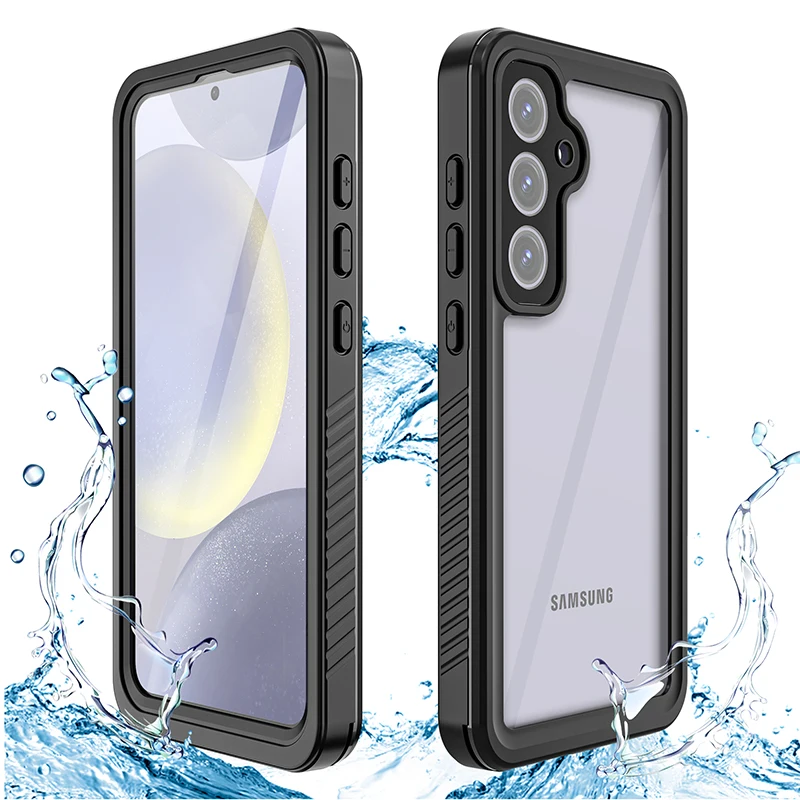 PC+TPU Bumper IP68 Vodotesný puzdro pre telefón Samsung S25 Plus S24 S23 Ultra S20 S21 FE Screen Protect Chráni pod vodou potápačský kryt