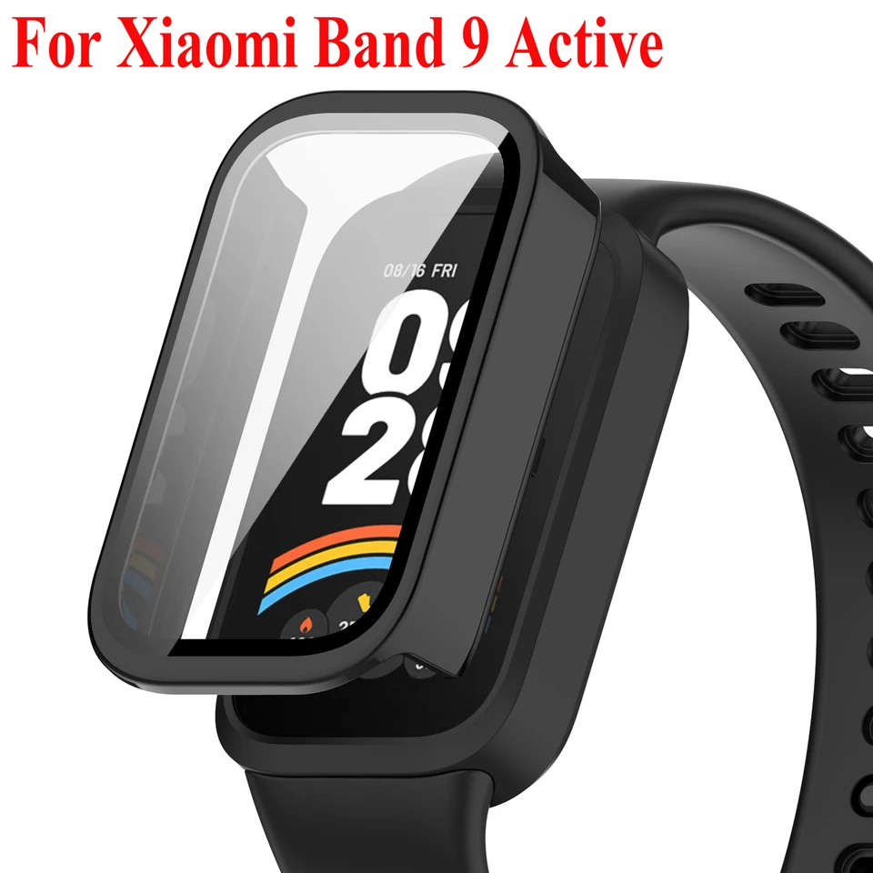 PC Watch Purs pre Xiaomi Band 9 Activet Tempered Glass Film Ráme Prach nepriestrelný kryt proti škrabaniu pre Xiaomi Smart Band 9 Active Case