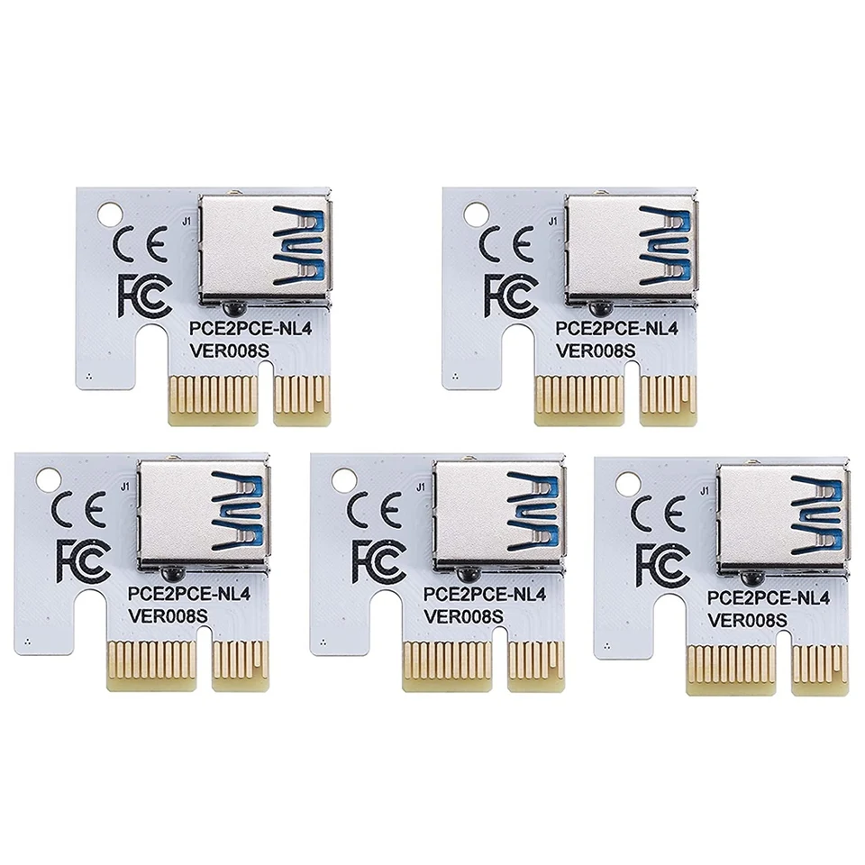 PCI-E 1X Adapter Card, PCI-express X1 Slot Golden Fingers pre stabilnú a rýchlu transformáciu údajov, (Ver008s, 5 Pack)