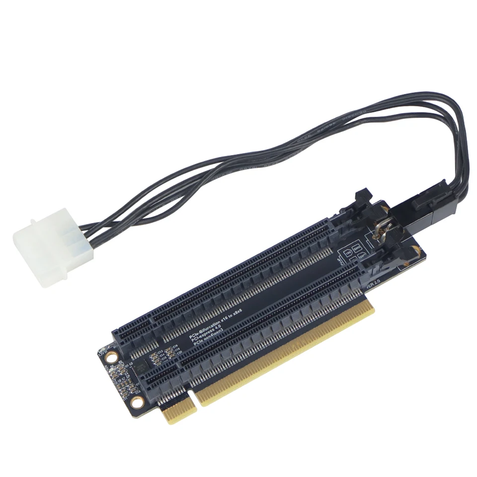 PCI-E 4,0 x16 1 až 2 expanzná karta Split Card PCIE-Bifurcation X16 až X8x8 Slots Slots CPU4P napájací port s 20 mm