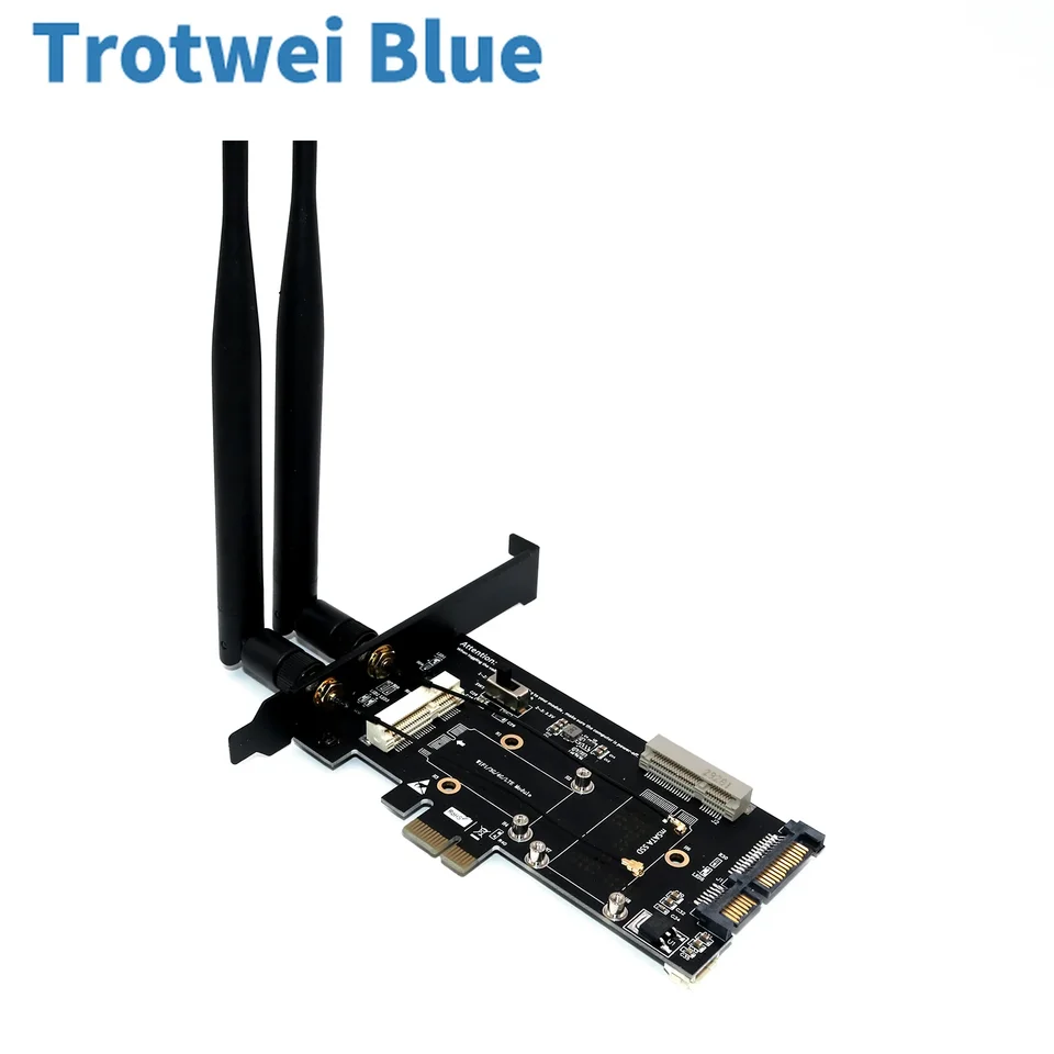 PCI-E WiFi Adapter Mini PCI-E do sieťovej karty PCI-E MSATA SSD na SATA 2.5 Adaptér s slotom karty SIM pre adaptér 3G/4G/LTE WI FI Adaptér