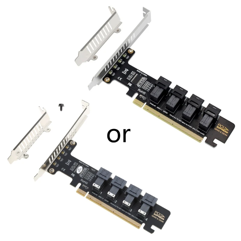PCI-E4.0 Split Card PCIe X16 na 4-port U.2 NVME SFF-8643 SFF-8639 Expansion Card