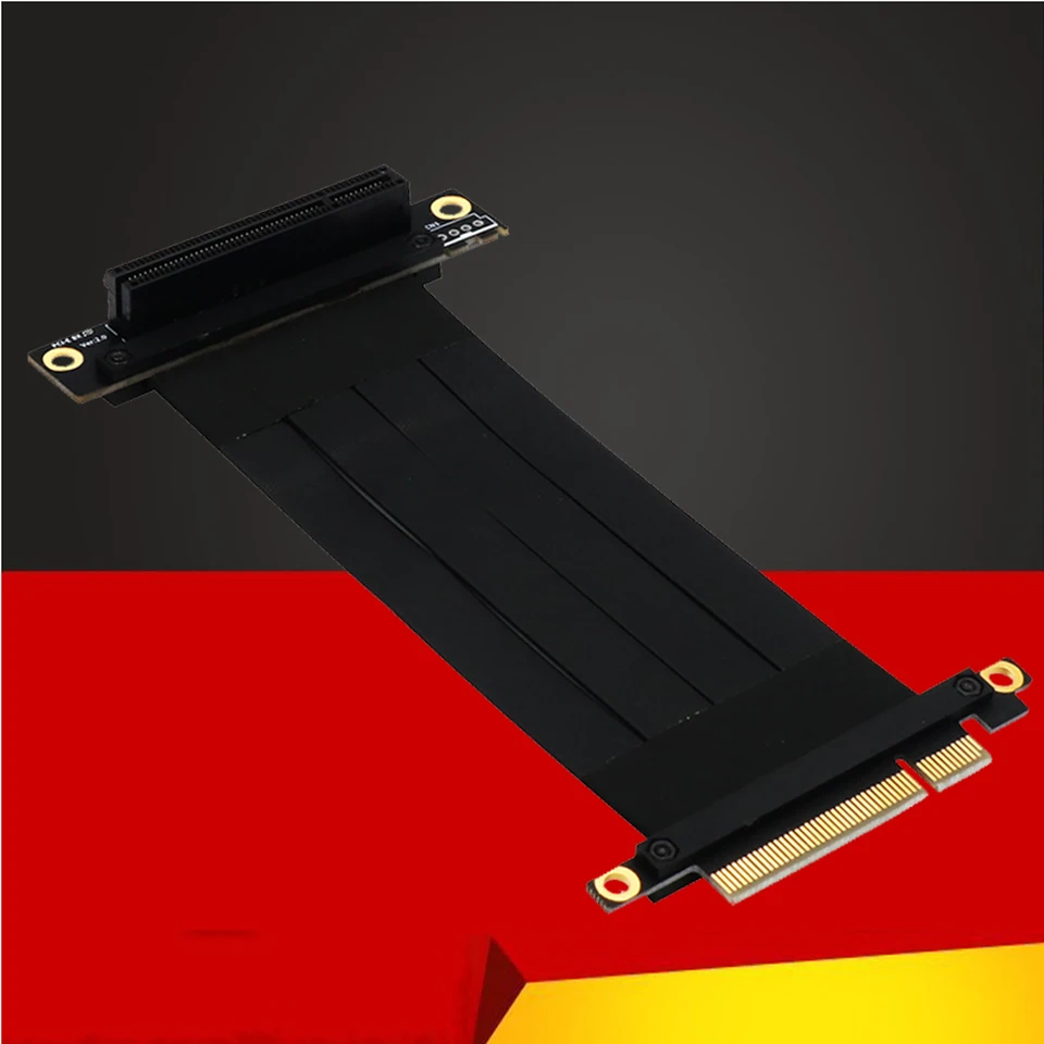 PCI Express Extension Cable PCIe x8 až x8 Grafické karty stúpací kábel 90 stupňov pravý uhol PCI-E X8 Slot PCIe 8x Extender Cables