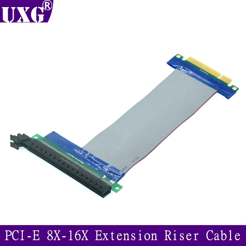 PCI Express PCIe Riser Card Extender PCI E 8x až 16x slot PCI-E Riser Adapter Safer Cable PCIe X8 Gold-Tasted for BTC ťažba