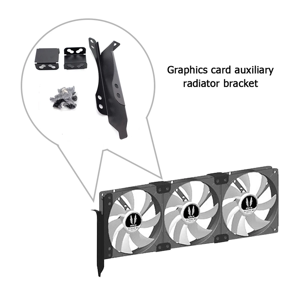PCI Slot Dual ventilátor držiaka stojanu 90 mm 120 mm pre grafickú grafiku PC PC počítačový vodný chladenie príslušenstvo