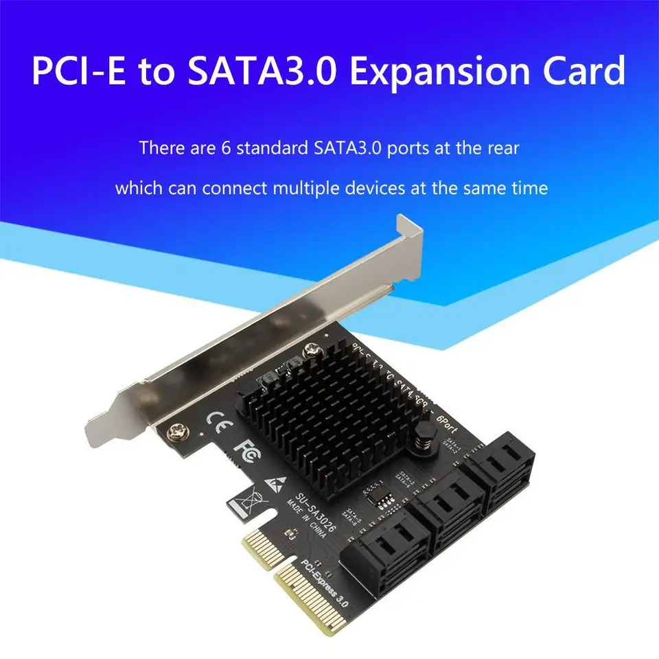 PCIe SATA Adapter 6 port SATA III pre PCI Express 3.0 4x Interná expanzná karta pre pre Windows Mac NAS Linux Accessories