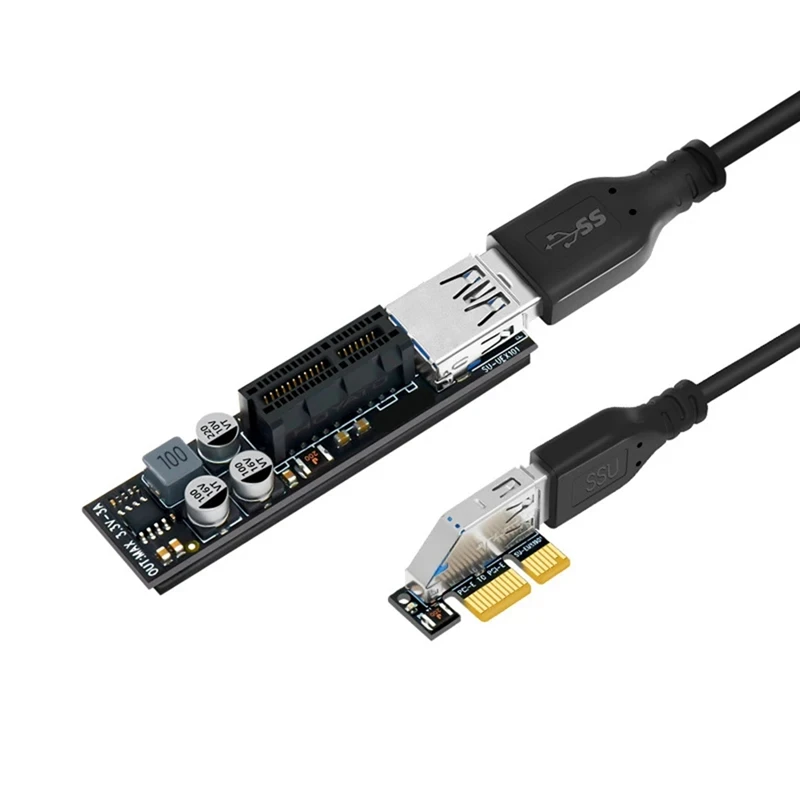 PCie stúpací kábel plná rýchlosť USB 3.0 PCI Express x1 až x1 predlžovací kábel Adaptér prevodník s napájacím modulom pre PC