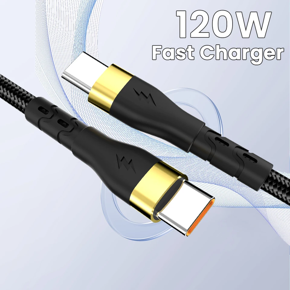 PD 120W Type C Super nabíjacie káble pre Poco X6 Pro USB C k USB C Kábel pre iPhone 15Pro Xiaomi Type-C Rýchle nabíjačku