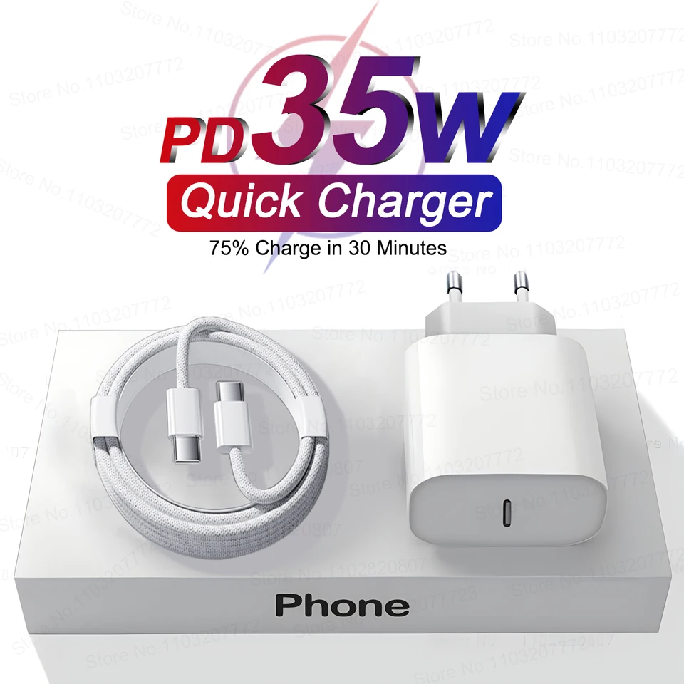 PD 35W USB C Kábel Rýchle nabíjanie pre iPhone 15 Pro Max Plus rýchly poplatok pre Xiaomi Poco Redmi Samsung Type C Dátové riadky