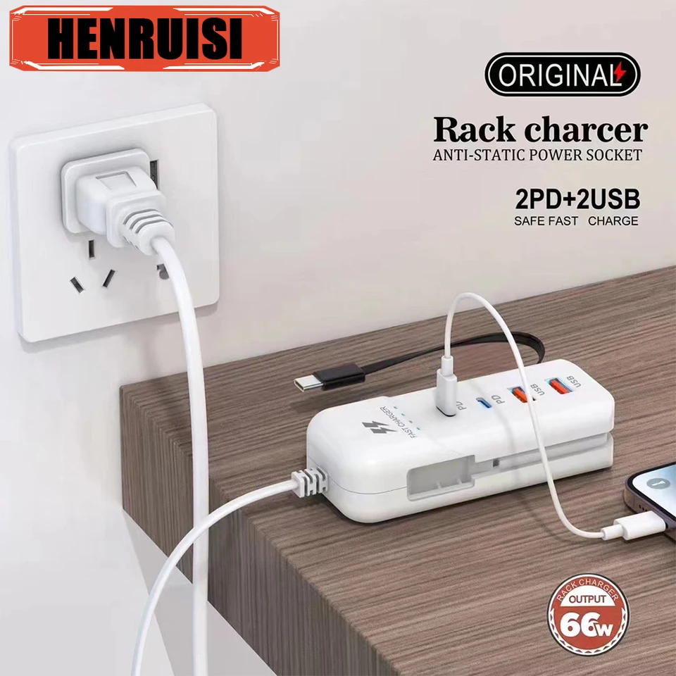 PD 66W Rýchle nabíjanie QC 3.0 Typ C Wall Socket Socket Charger pre Xiaomi Samsung iPad Mobile Phone nabíjačky cestovného napájacieho adaptéra