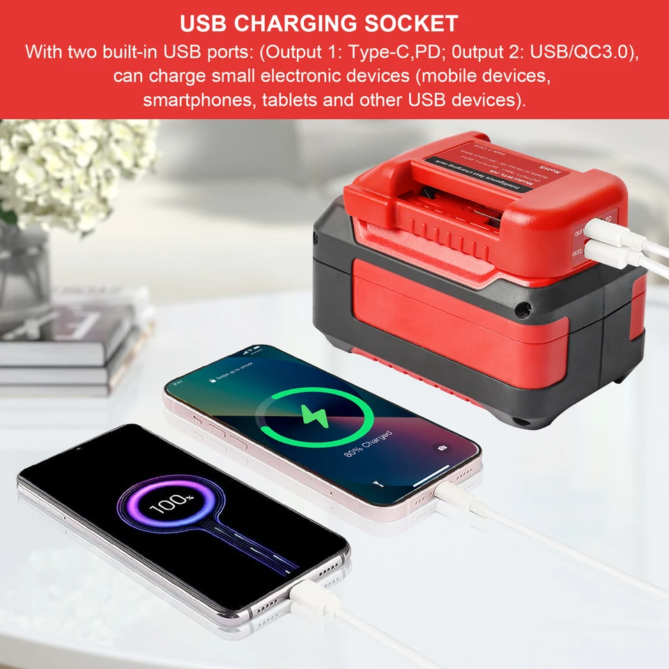 PD USB C Rýchle nabíjačka pre Einhell Battery Einhell PX-BAT4 4511396 /4511330 /4512042