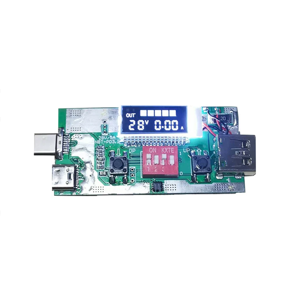 PD3.1 28V-5A Rýchle nabíjanie spustenia návnady digitálneho prúdového napätia Voltmeter nabíjačka mobilného napájacieho zdroja typu C USB tester