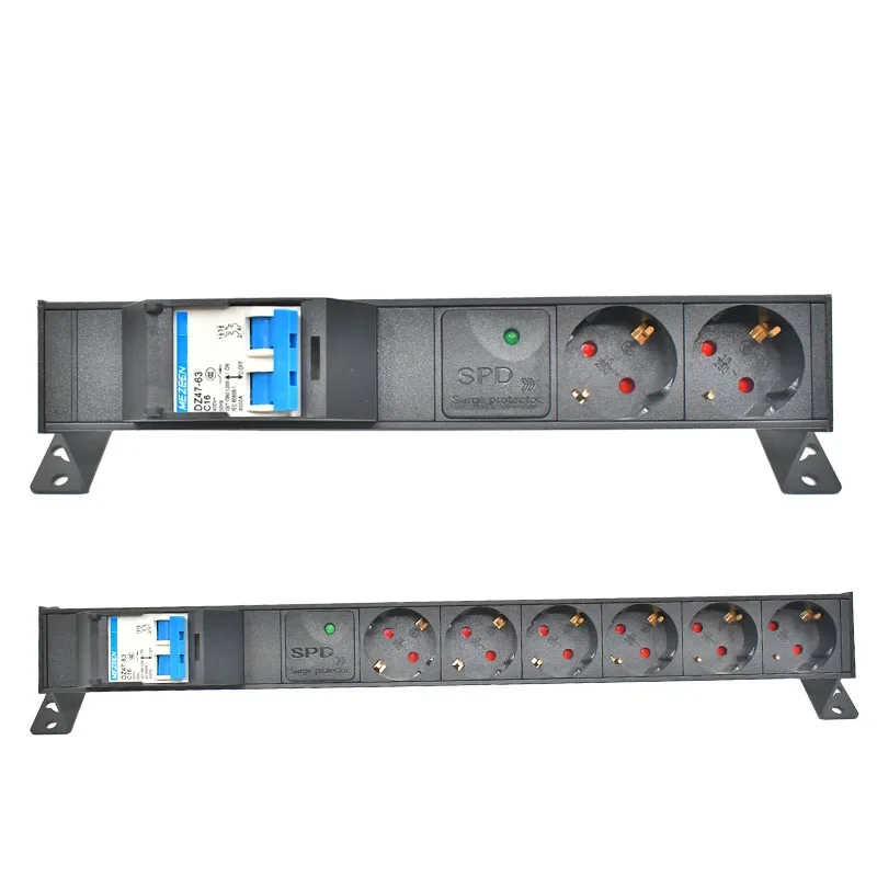 PDU Power Board Sieťový skrinka stojan C14 Port Desktop Socket 1-9AC s ochranou proti prepínaču vzduchu EU Socket