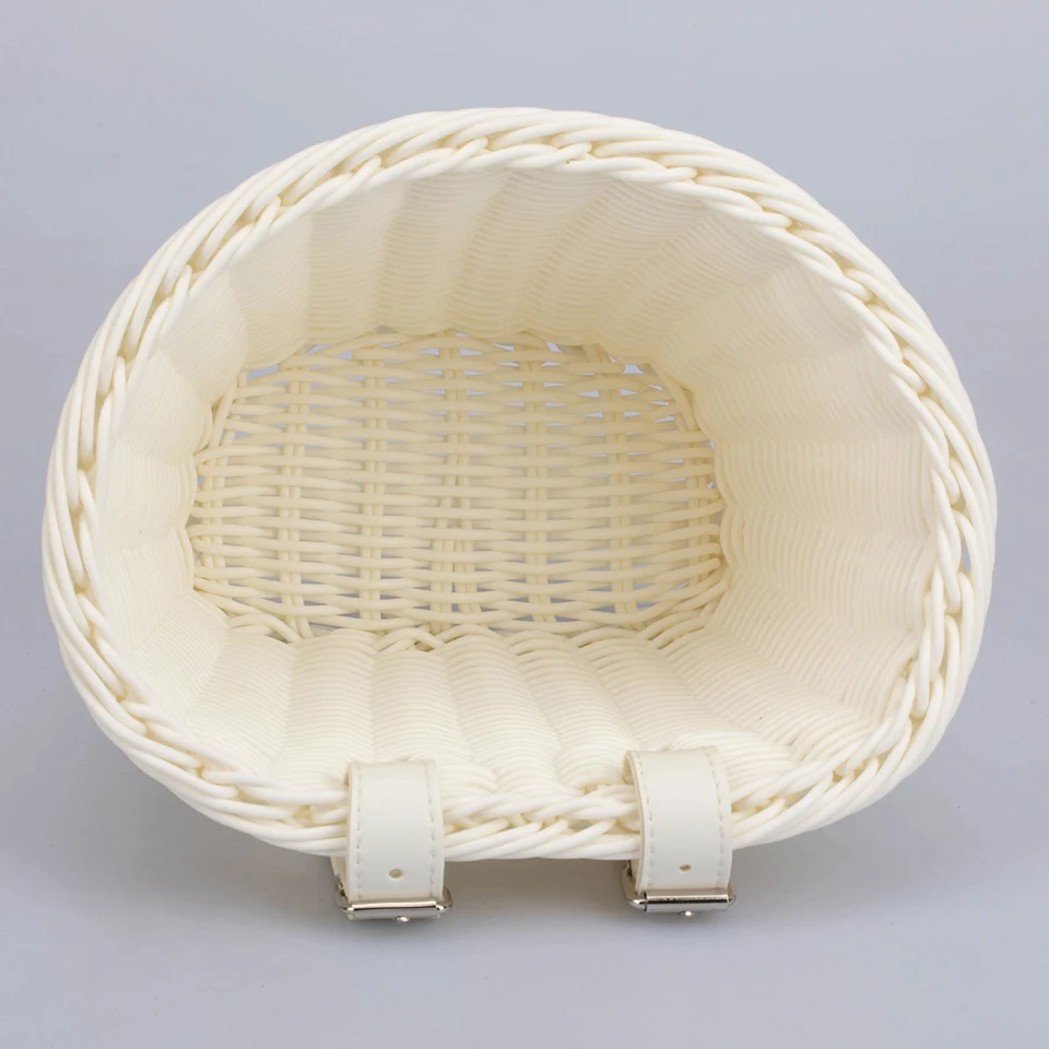 PE Bicykel Basket+Bell+TASSEL+STREKY Set Rattan RuntBar Nosičná taška Set Bicykel predný košík Cyklistické príslušenstvo