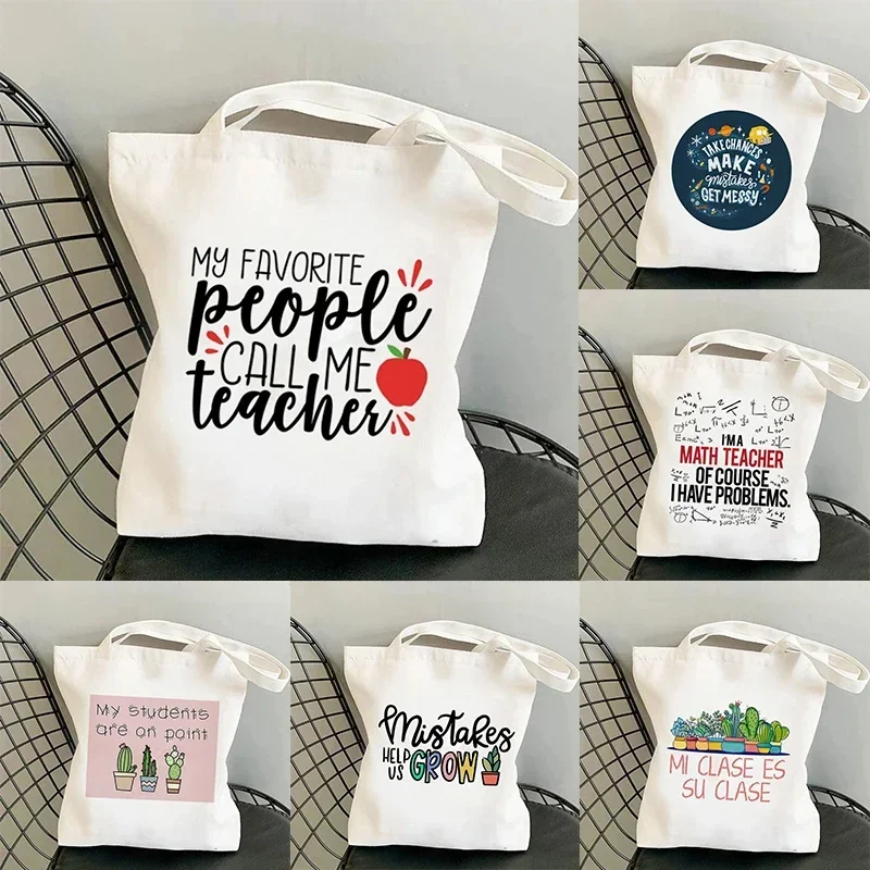 Peace Love Teach Pattern Tate Bag pre dámy skladacie plátno Nákupné tašky